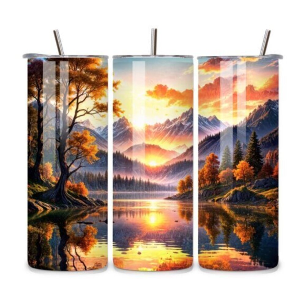 Mountain Sunset View 20oz Stainless Steel Tumbler